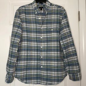 Men’s J. Crew plaid shirt, size medium , slim, gently used.
